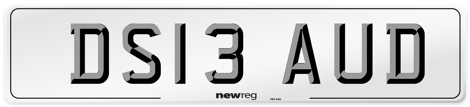 DS13 AUD Number Plate from New Reg